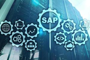 conceito de automação de software de sistema SAP em data center de tela virtual foto