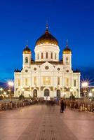 catedral de cristo salvador na hora do crepúsculo em moscou, Rússia. foto