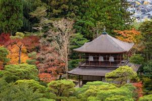 templa japonesa e jardim zen para relaxamento, equilíbrio e harmonia espiritualidade em kyoto, japão foto