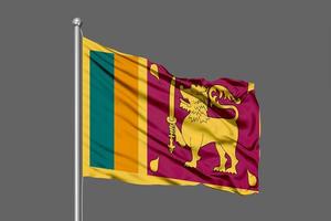 ilustração da bandeira sri lanka acenando em fundo cinza foto