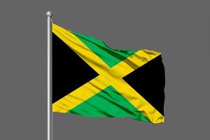 Ilustração da bandeira da Jamaica em fundo cinza foto
