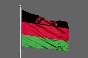 ilustração da bandeira do malawi em fundo cinza foto