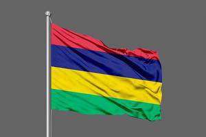 ilustração da bandeira maurício acenando em fundo cinza foto