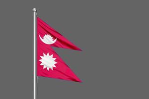 ilustração da bandeira de nepal acenando em fundo cinza foto