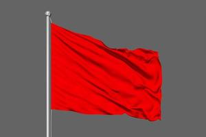 ilustração de bandeira vermelha acenando em fundo cinza foto