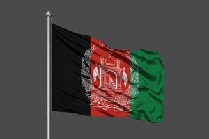 Afeganistão acenando a ilustração de uma bandeira em fundo cinza foto