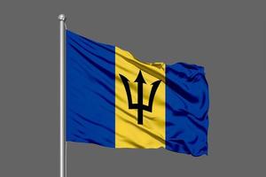 barbados acenando a ilustração da bandeira em fundo cinza foto