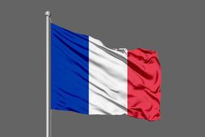 França acenando ilustração de bandeira em fundo cinza foto