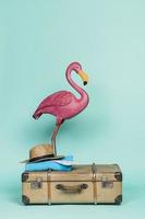 acessórios de viagem para flamingo rosa foto