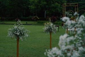 cerimônia, arco, arco de casamento, casamento, momento do casamento, decorações, decoração, decorações de casamento, flores, cadeiras, cerimônia ao ar livre ao ar livre, buquês de flores foto