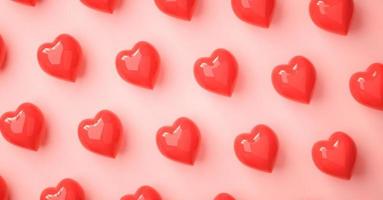 símbolo de amor do coração padrão de renderização em 3d, cartaz de conceito de dia dos namorados, banner ou plano de fundo foto