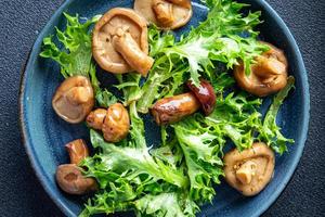 salada mista de cogumelos em conserva comida vegana ou vegetariana