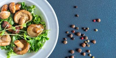 salada mista de cogumelos em conserva comida vegana ou vegetariana