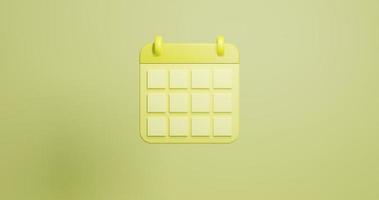 3d render ilustração organizador calendário amarelo foto