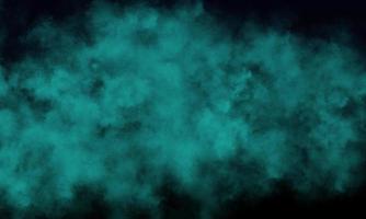 névoa verde-azulada ou fumaça no fundo do espaço escuro foto