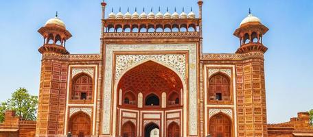 taj mahal agra india grande portão vermelho incrível arquitetura detalhada.