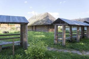 casas antigas com telhados de colmo. foto