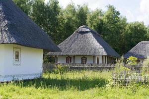 casas antigas com telhados de colmo. foto