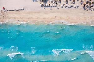 vista aérea da praia de punta norte, cancun, méxico. foto