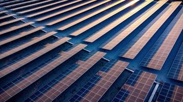 célula solar na fazenda solar. conceito de sustentável de energia verde por gerar energia a partir da luz solar. foto