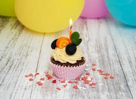 cupcake com vela foto