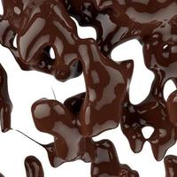 close-up respingo de chocolate quente marrom 3d foto