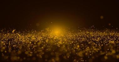 partícula de ouro abstrata e fundo de bokeh de ouro foto
