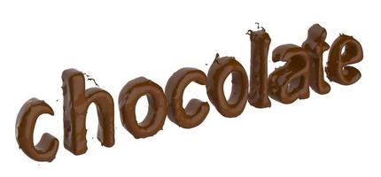 texto de chocolate feito de chocolate foto