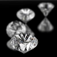 diamantes 3d na superfície preta foto