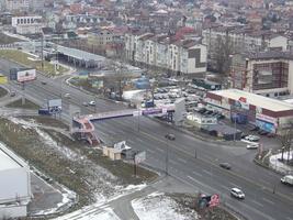 kiev, ucrânia, 18 de janeiro de 2022 arranha-céus foto