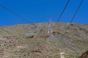 teleférico para o vulcão teide em um dia de verão. foto