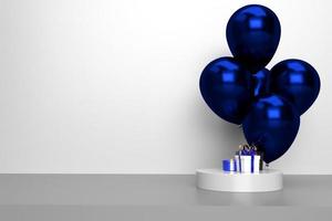 decoração de balão de palco de aniversário 3d luxo foto