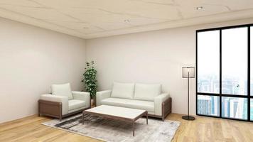 3d renderização de design de maquete de parede de salão executivo foto