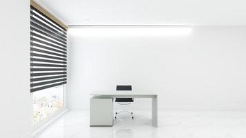 maquete de renderização 3d maquete de sala de estudo confortável com conceito minimalista moderno rústico foto