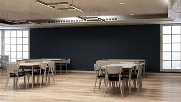 3D render restaurante minimalista ou cafeteria para maquete do logotipo da empresa foto