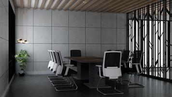 3D render design de interiores do escritório - sala de reuniões executivas foto