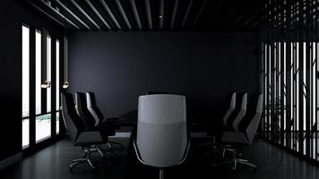 3D render design de interiores do escritório - sala de reuniões executivas foto