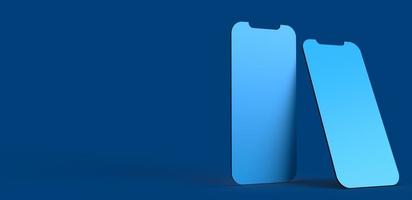 azul roxo cor smartphone tablet móvel touchscreen objeto maquete vazio fundo papel de parede cópia espaço criativo design gráfico negócios tecnologia eletrônico digital online display.3d render foto