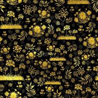 jardim de padrão floral exótico em tons dourados pretos foto