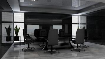 3D render design de interiores do escritório - sala de reuniões executivas foto