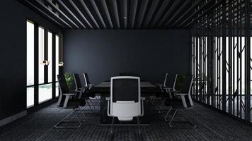 3D render design de interiores do escritório - sala de reuniões executivas foto