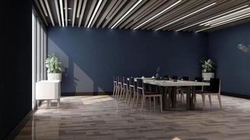 3D render design de interiores do escritório - sala de reuniões executivas