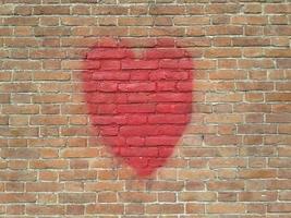 coração vermelho na parede com espaço de cópia foto