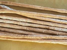 grissini com palitos de pão italiano foto