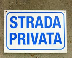 cartello strada privada foto