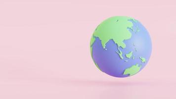 globo da ilustração do mapa do mundo da terra 3D. ilustração de renderização 3D. foto