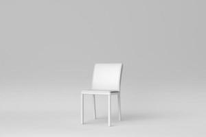 cadeira moderna branca sobre fundo branco. conceito mínimo. renderização 3D. foto