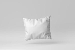 travesseiro macio em branco sobre fundo branco. conceito mínimo. renderização 3D. foto