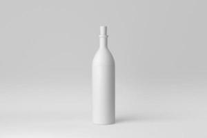 maquete de garrafa de vinho em fundo branco. conceito mínimo. renderização 3D. foto