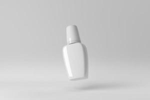 exibição de produtos cosméticos em um fundo branco para apresentação de produtos para cuidados com a pele. renderização 3D. foto